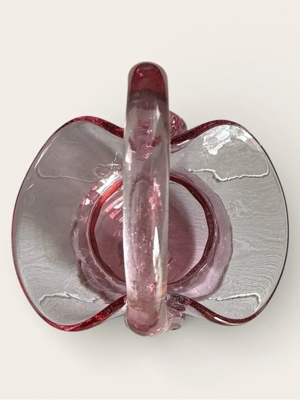 Pink Glass Basket-Style Purse Charm